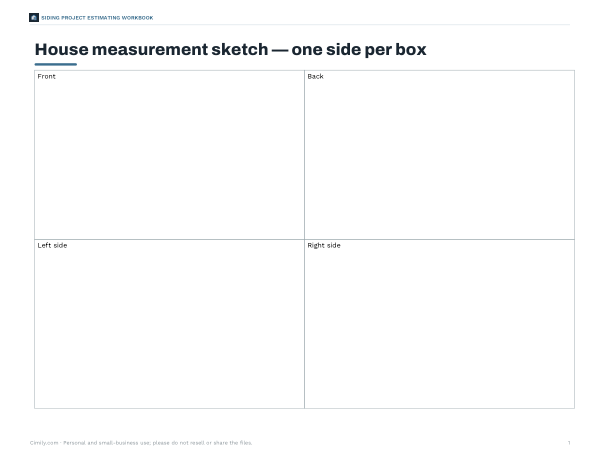 Preview of Printable Vinyl Siding Measurement Sketch Sheet